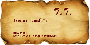 Tevan Tamás névjegykártya